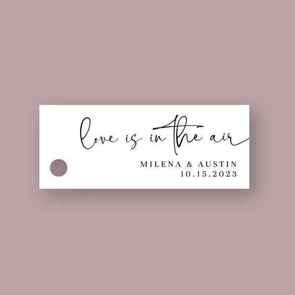 Love is in the Air Wedding Bubbles Tag, Bubbles for Wedding Tags, Printable Bubble Wedding Send Off Tag, Rustic Wedding Favour Ideas, MILA