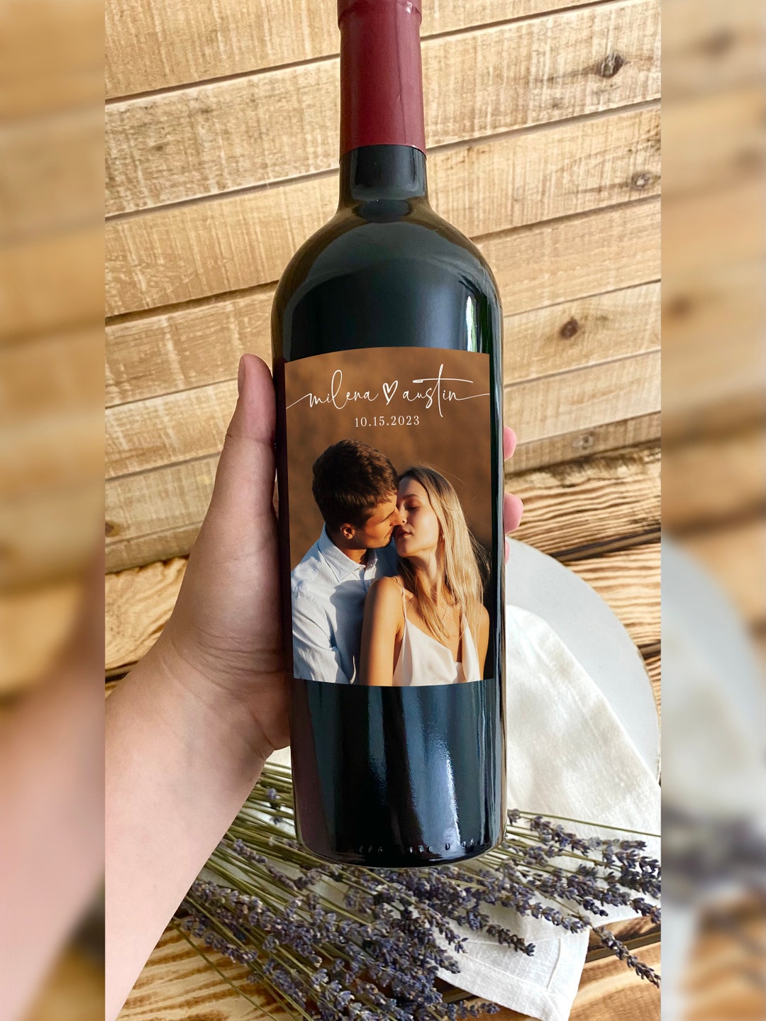 Rustic Wedding Wine Label Template Editable Custom Wine - Etsy