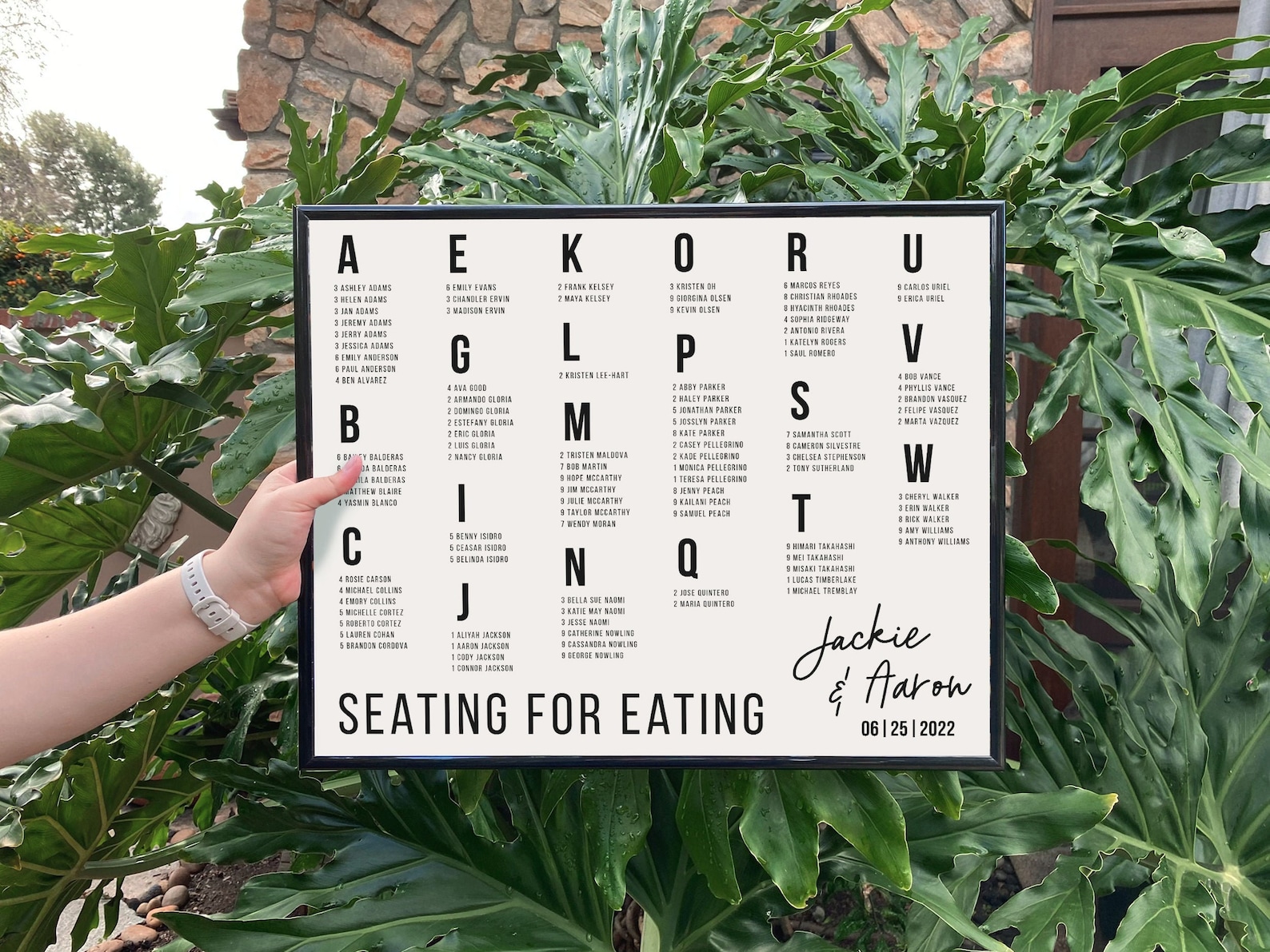 Alphabet Wedding Seating Chart