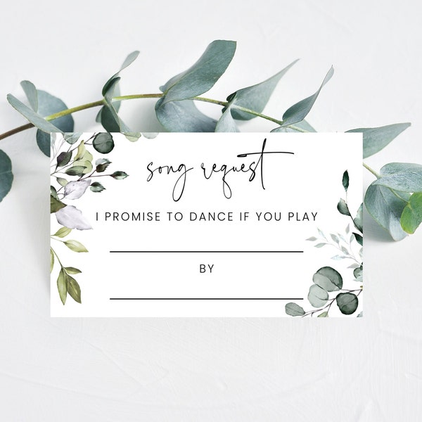 Song Request Cards, Song Request Insert Card Template for DIY Wedding Invitations, Printable Editable Details Enclosure Cards, JULIA