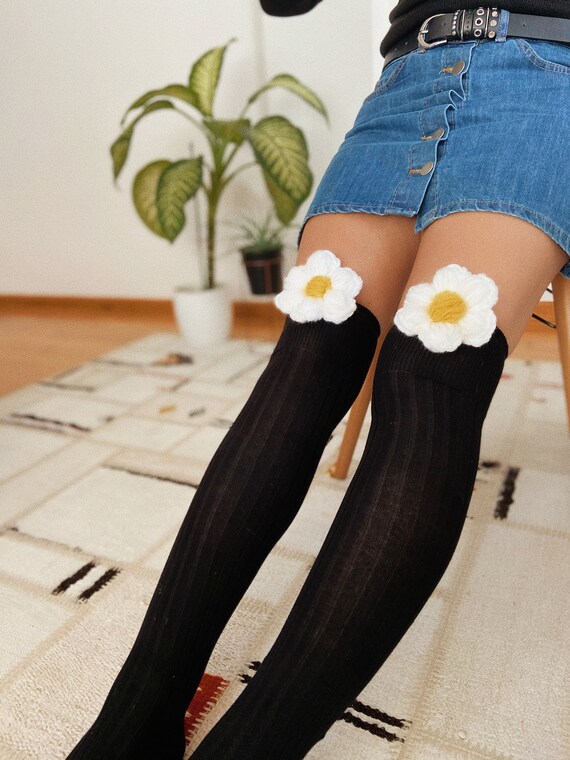Women's Knee Socks Knee High Socks Daisy Knee High | Etsy
