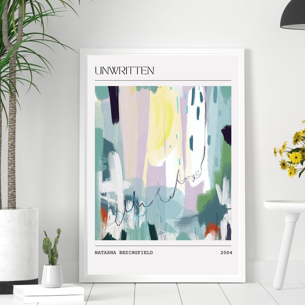 Musik Poster | Natasha Bedingfield - Ungeschrieben | Abstrakte Interpretation Kunstdruck | Synästhesie Kunst | Hochzeitstanz | Retro | Wandgalerie
