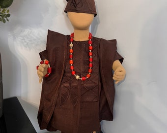 First birthday asooke outfit for baby boys: Agbada