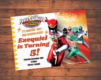 Power Rangers Invite Etsy