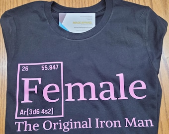 Definición de mujer: camiseta de Iron Man, Girl Power, camiseta de sarcasmo, camiseta de química