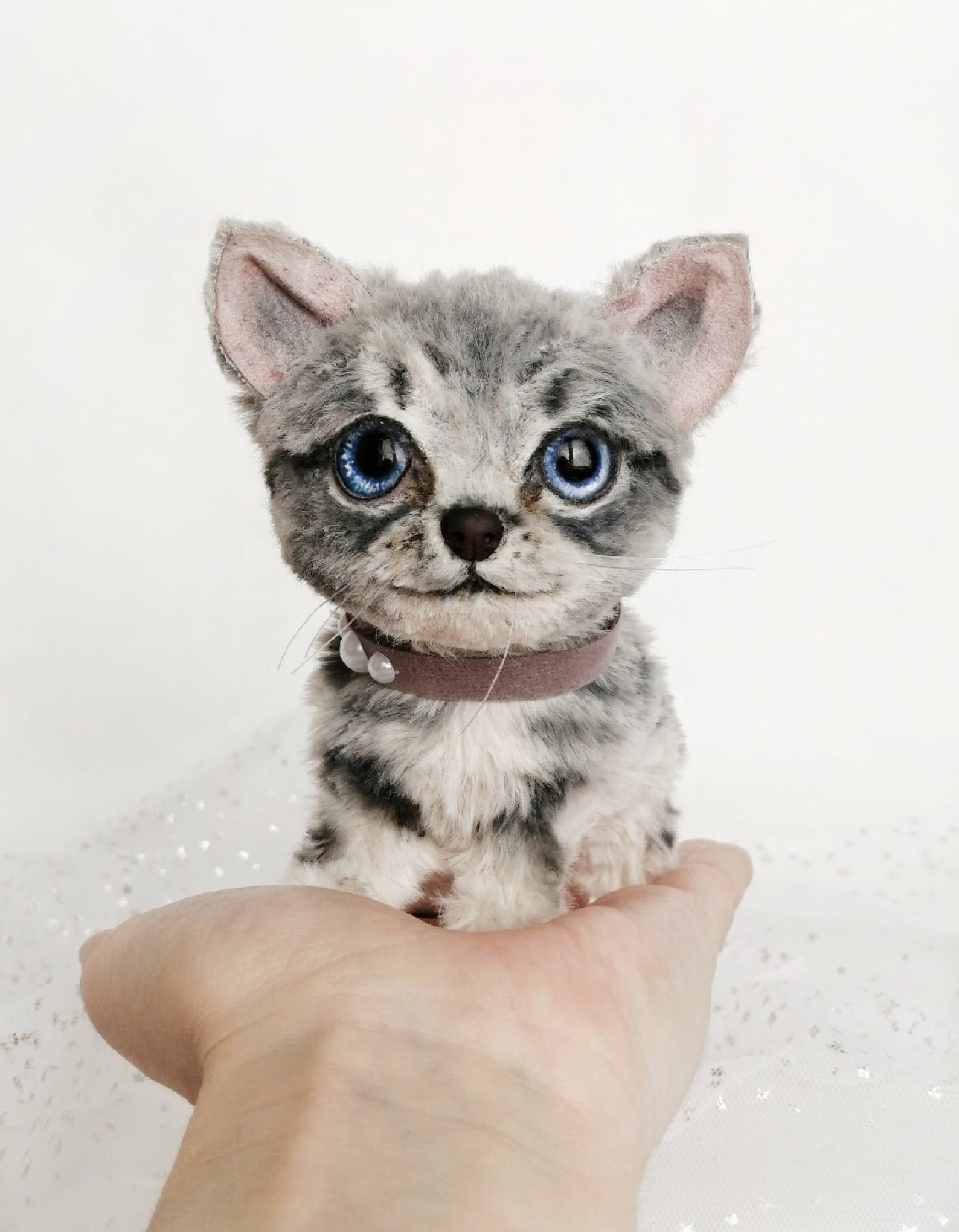 Sold made to order. Kitten doll grey cat toy miniature Etsy
