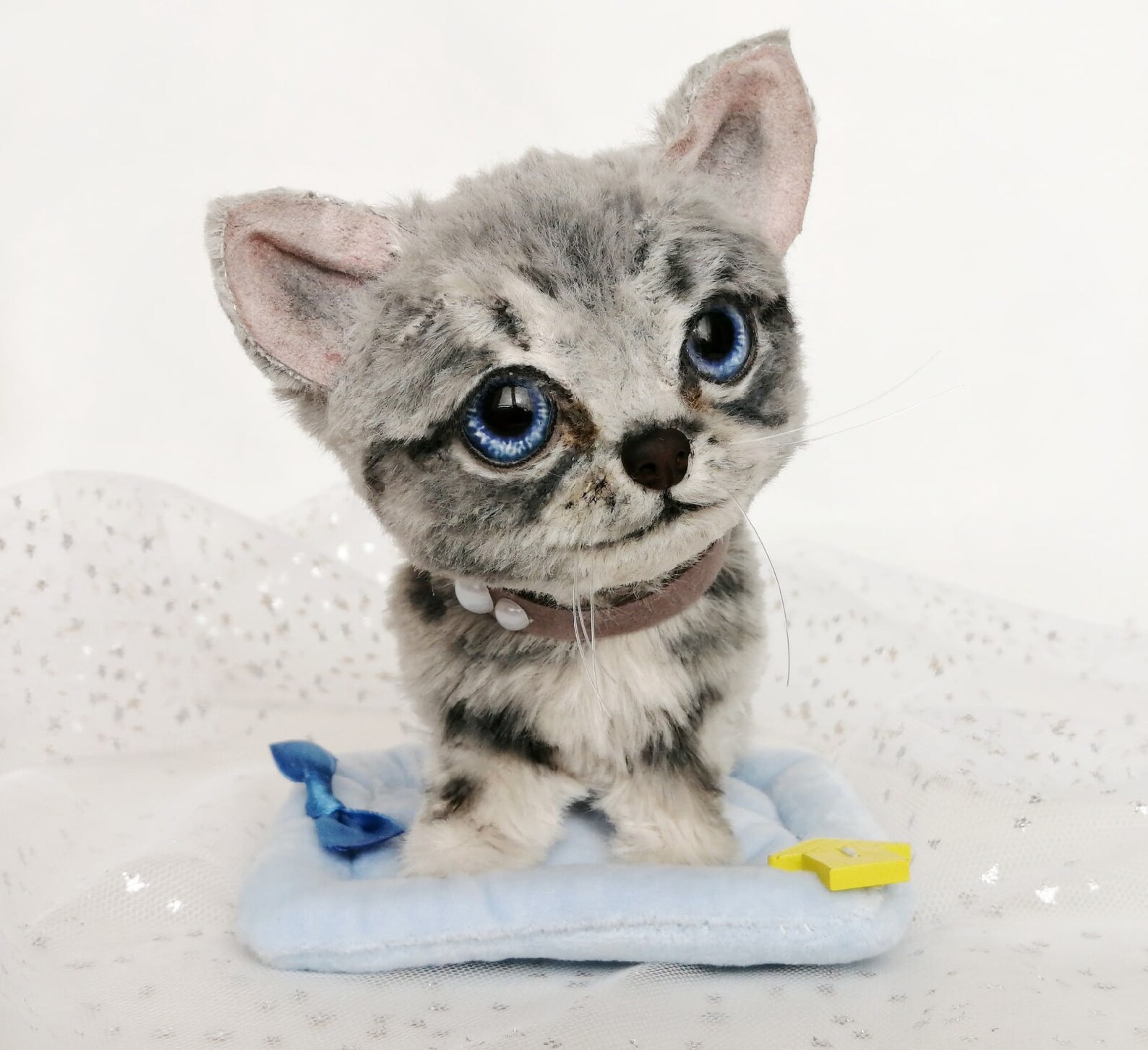 Sold made to order. Kitten doll grey cat toy miniature Etsy