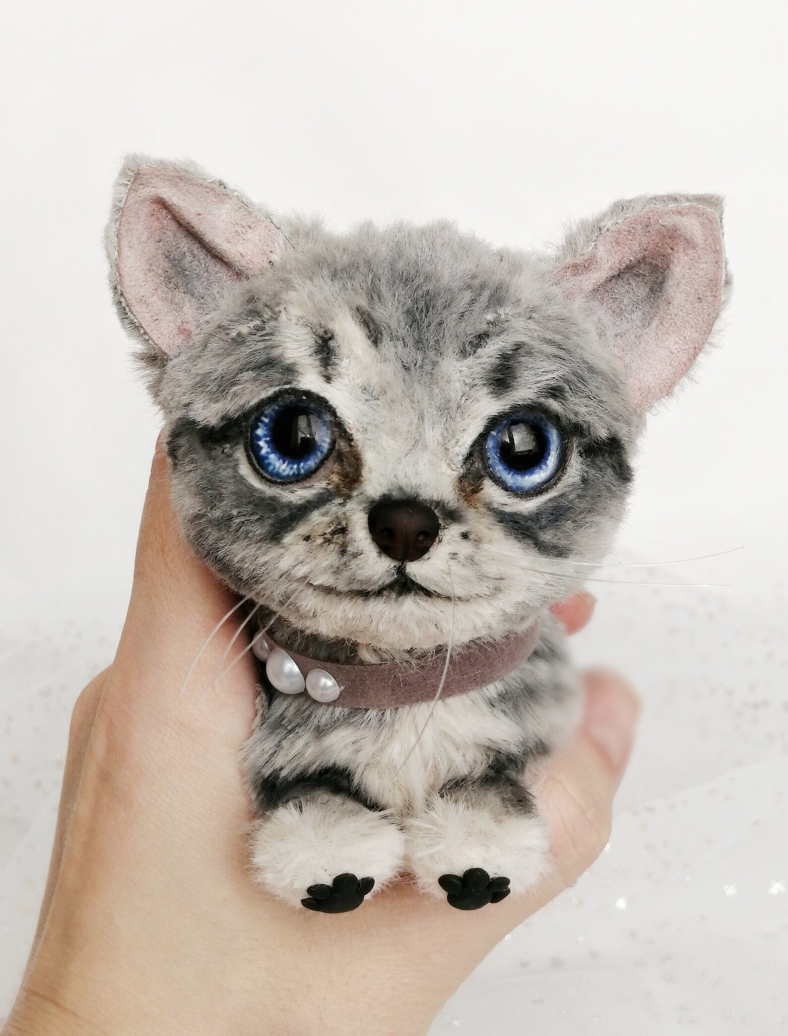 Sold made to order. Kitten doll grey cat toy miniature Etsy
