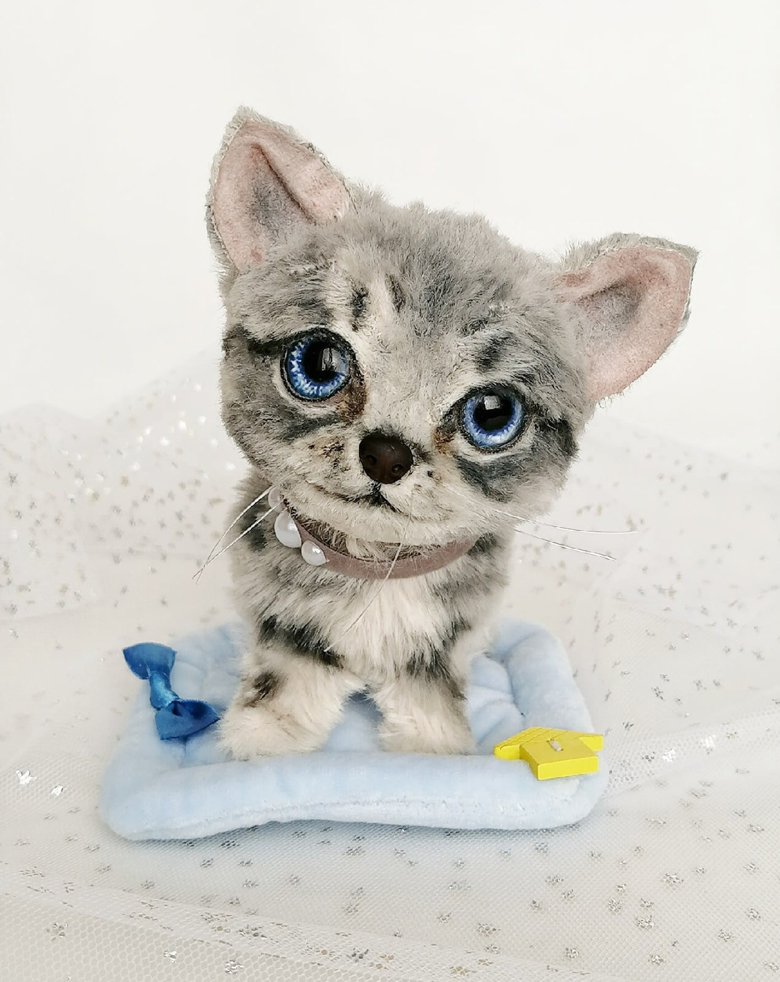 Sold made to order. Kitten doll grey cat toy miniature Etsy
