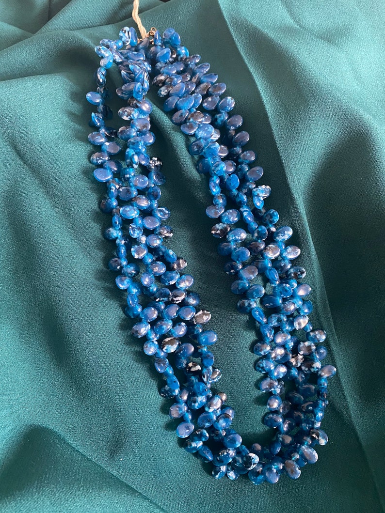 navy blue necklace Bollywood beaded set Blue beaded necklace bohemian necklace