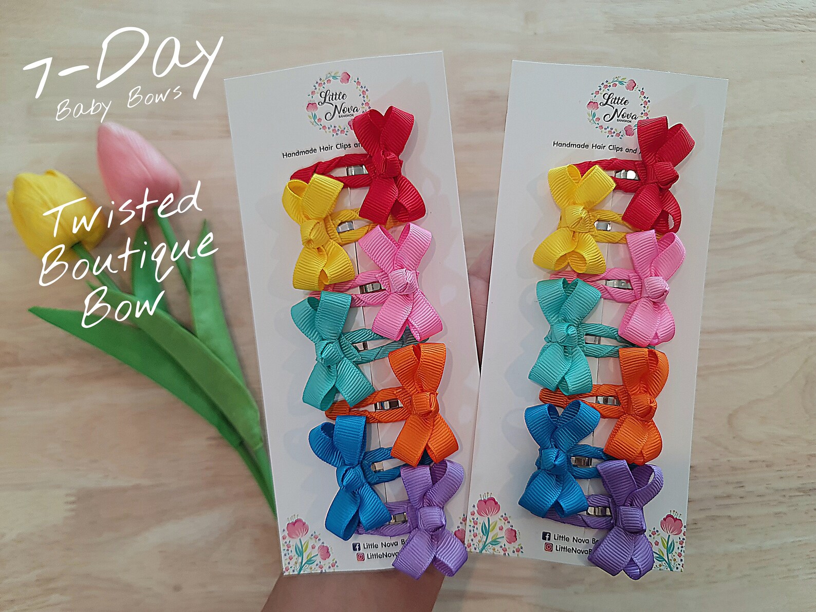 Babyhug Free Size Hair Clips Bow Design Pack of 5 - Multicolor main image 1