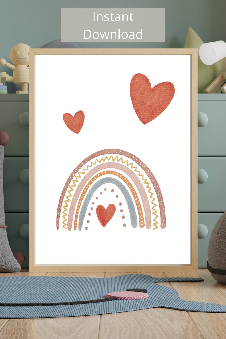 Nursery Wall Decor Rainbow Print Etsy