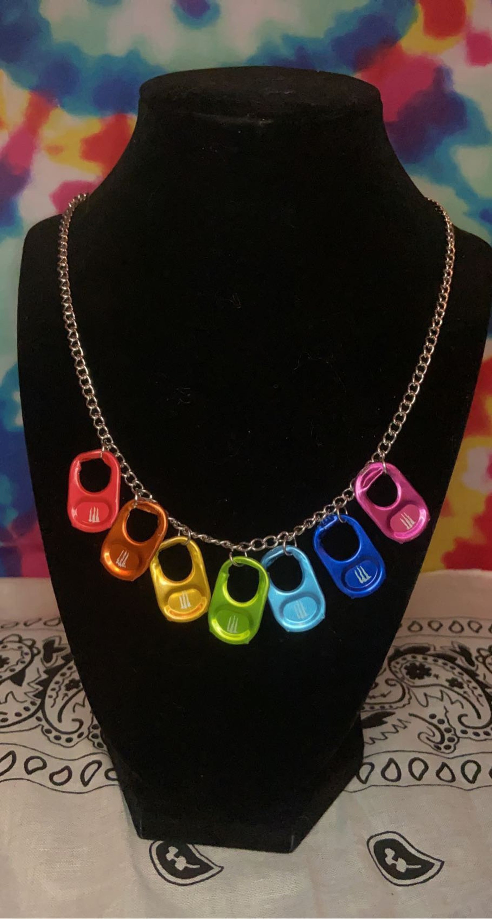 Rainbow Monster Energy Tab Necklace Etsy