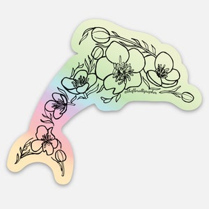 Holographic Dolphin sticker