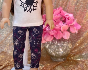 Lock and Key trendy leggings for 18 inch dolls, ag doll leggings, basic doll wardrobe piece