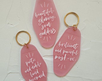 Galentine's Day Compliment Keychain - Frosted Pink | Noble Land Mermaid