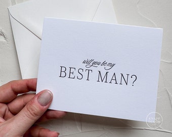 Will you be my Best Man - letterpress card with envelope