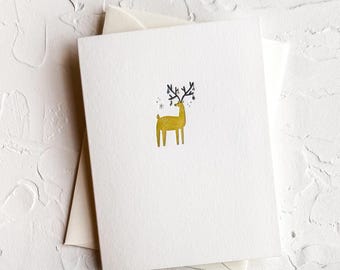 Renne festif - Carte de vœux typographique minimaliste • Carte de vœux typographique 4 couleurs