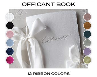 Libro del oficiante • Impreso en tipografía sobre papel blanco hecho a mano con cinta de seda personalizada.