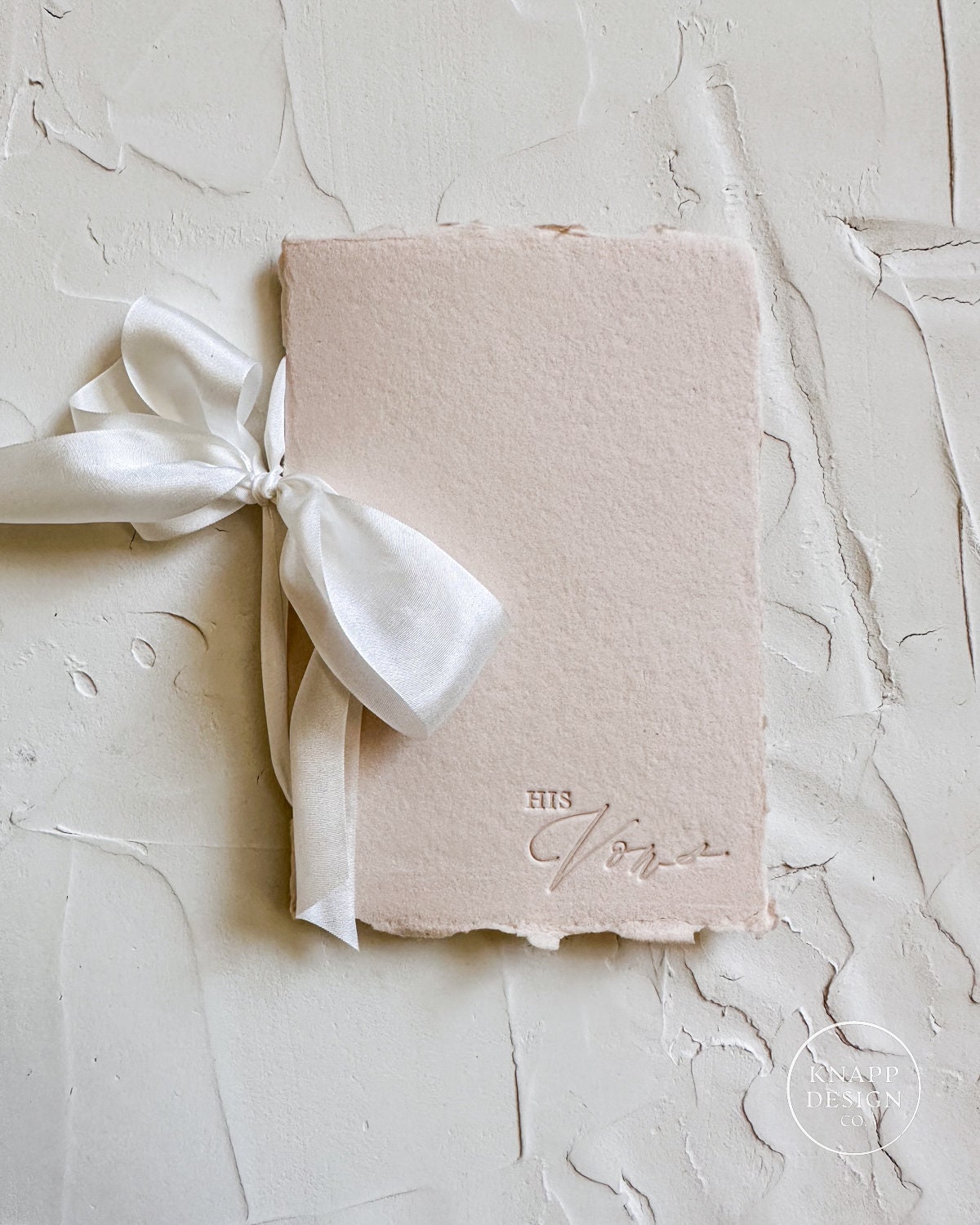 HIS & HERS Vow Books, letterpressed with silk ribbon - white Wedding Vow  Books by Cara Jo Knapp