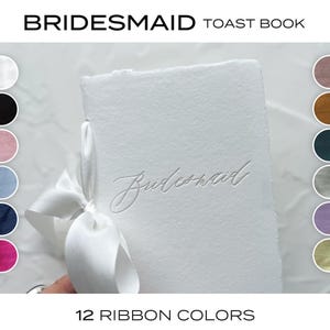 Libro de BRINDIS/DISCURSO de dama de honor • Impresión tipográfica sobre papel blanco hecho a mano con cinta de seda