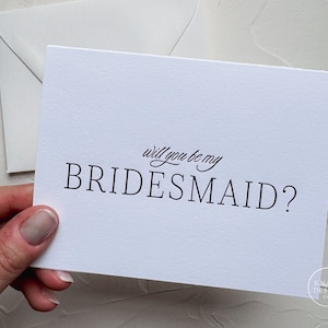 Serez-vous ma demoiselle d'honneur - carte typographique avec enveloppe
