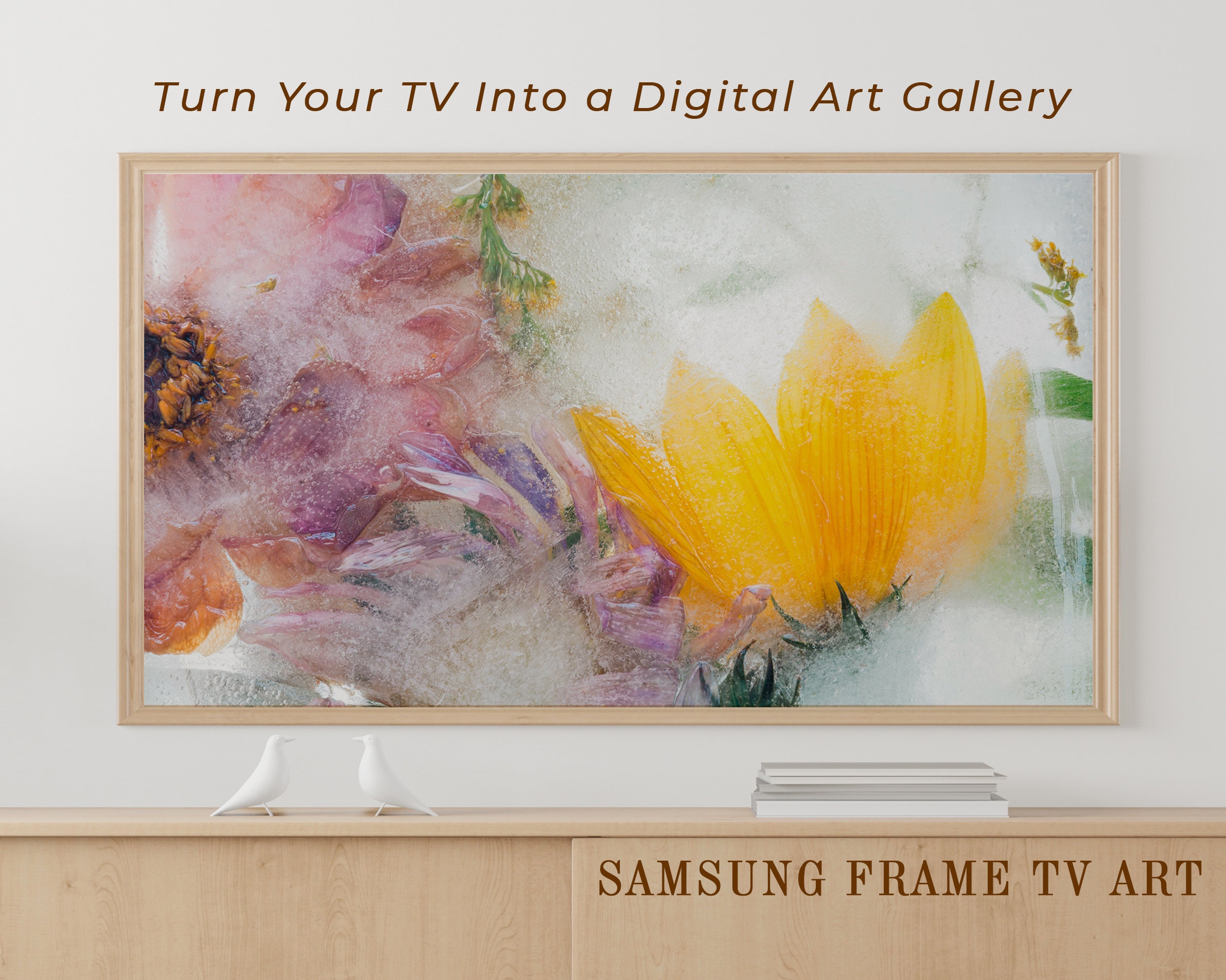 Pink Flowers Art for The Frame Tv Samsung Frame TV Art Spring Flowers Frame TV Digital Art Frame Tv