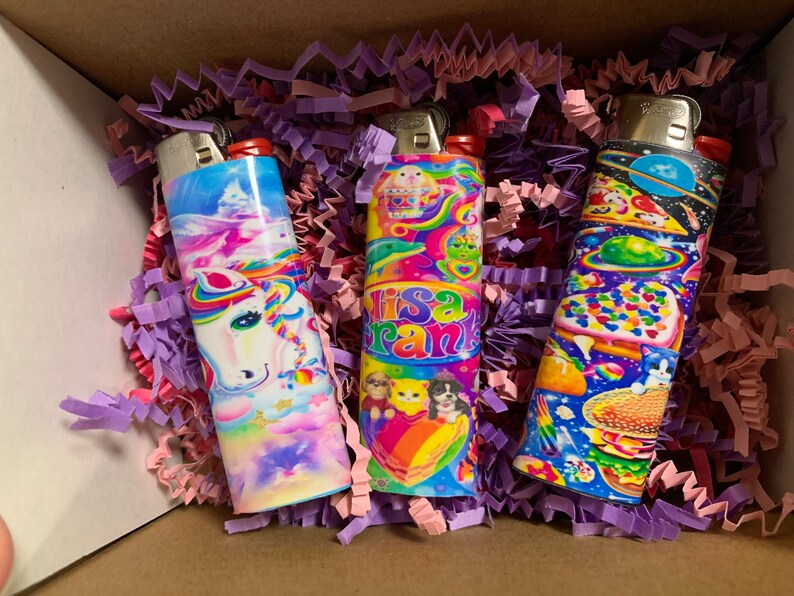 3 piece Lisa Frank custom Lighter Set 