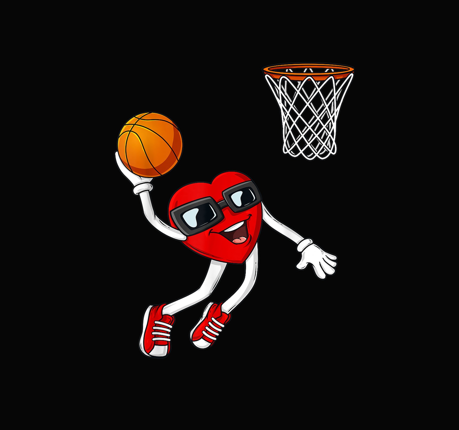 Valentines Day Heart Dunking Basketball Boys Girls Kids Png | Etsy