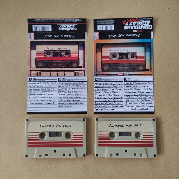 OST Guardians of The Galaxy - Awesome Mix Vol 1 & 2 Audio Cassette Handmade Indonesia