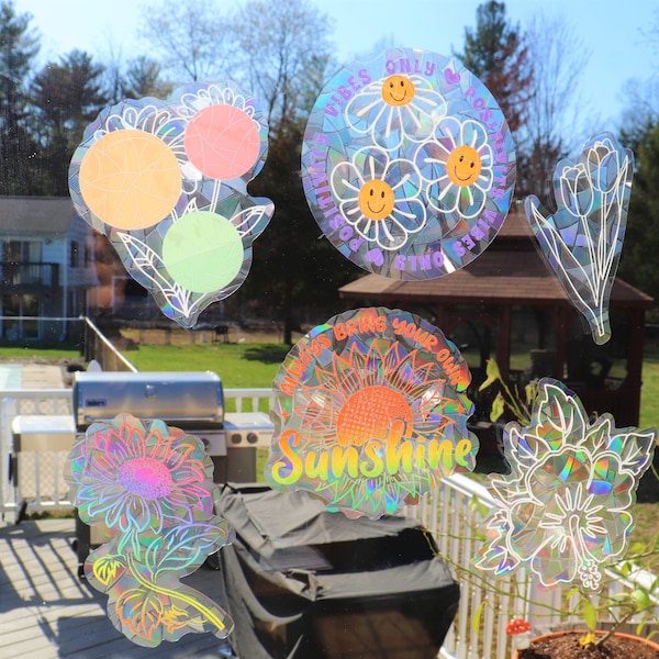 Boho Suncatcher Clings, reusable stickers, Rainbow maker | Window Decal | Prism | Vinyl | Waterproof