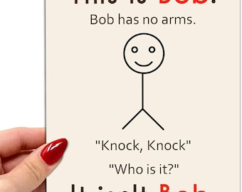 Funny Birthday Card for Men Women, Humor Greeting Card, Unique Birthday Gift for Friends, Dad Mom, Cute Birthday Stationery(This is Bob)