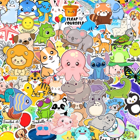 5-220 Pcs Cute Animal Stickers for Kids, Aesthetic Gifts for Kids Party,  Vinyl Stickers for Laptop, Water Bottle, Wall, Notebook, Reward 
