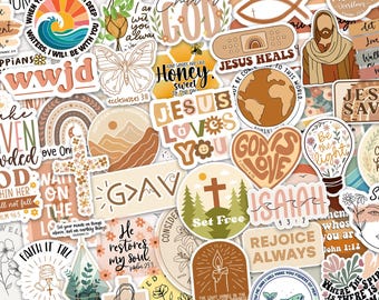 10-150 Boho Bible Verse/Christian Inspirational Stickers for Water Bottles Laptop Scrapbook Journaling Planner, Bible Study Vision Board