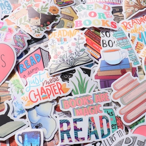 Stacked Books Flower 1 Stickers, Funny Book Stickers, Books Laptop