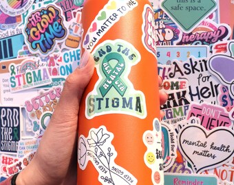 thumbnail image 2 of 50 PCS Mental Health Matters Stickers - Positive Quote Decals For Journals & Water Bottles 2 of 9