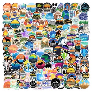 200pc Stickers Pack outdoor camping hiking Stickers Pack Nature Vsco Girls, Aesthetic stickers, laptop stickers, stickers for hydro flask image 1