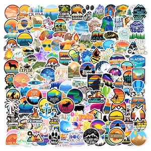 200pc Stickers Pack outdoor camping hiking Stickers Pack Nature Vsco Girls, Aesthetic stickers, laptop stickers, stickers for hydro flask image 1