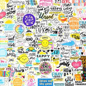 5-300Pcs random inspirational quotes stickers, motivational words for teens kids, for laptop, water bottles, scrapbooking