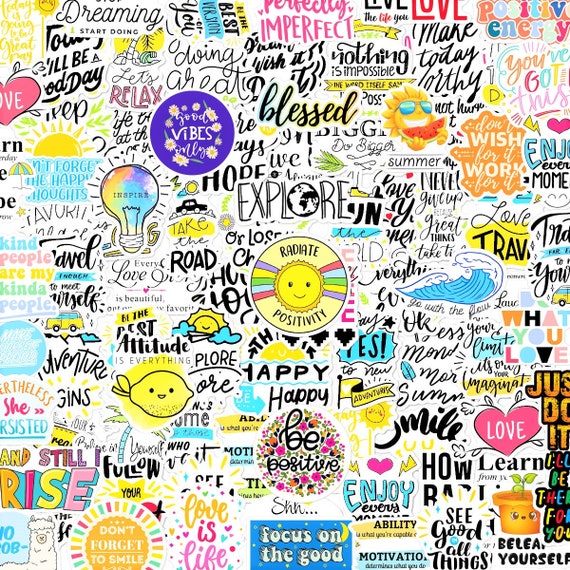 Inspirational Words Stickers [ 100PCS ] Positive Motivational Quote  Stickers for journaling, Scrapbooking, Water Bottles, Waterproof Sticker  Packs