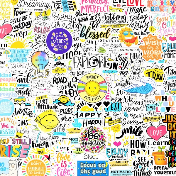 5-300Pcs random inspirational quotes stickers, motivational words for teens kids, for laptop, water bottles, scrapbooking