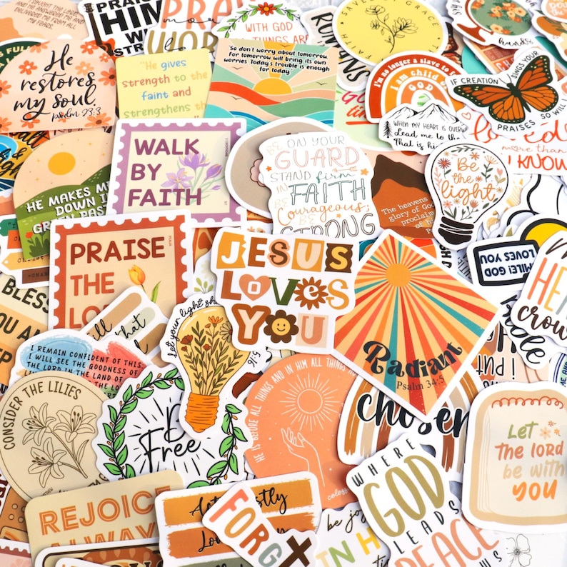 10-150 Boho Bible Verse/christian Inspirational Stickers for Water ...