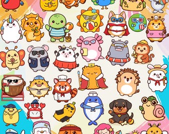 20-300PCS Cute Animal Stickers - Waterproof Vinyl Sticker Pack for Kids, Laptops & Water Bottles - Fun School Rewards Gift Idea