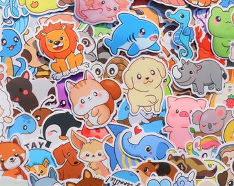 Kids stickers (100pcs) animal themed cute stickers for children, party favor for children, Vinyl stickers for laptop, water bottles, Ipad