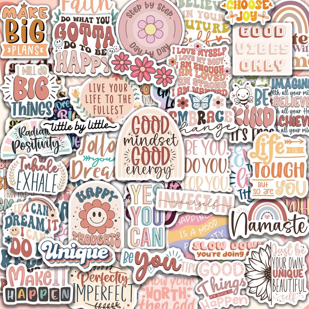 Boho Aesthetic Quote Sticekers Vinyl Motivational Stickers For 