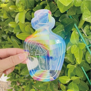 Bottle Suncatcher Sticker | Window Decal | Rainbow Maker | Prism | Vinyl Waterproof