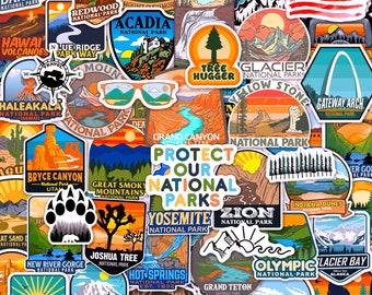 150 Pcs National Parks Stickers Pack for Water Bottles, Hiking Outdoor Adventure Inspired, Waterproof Vinyl For Campers, Explorer