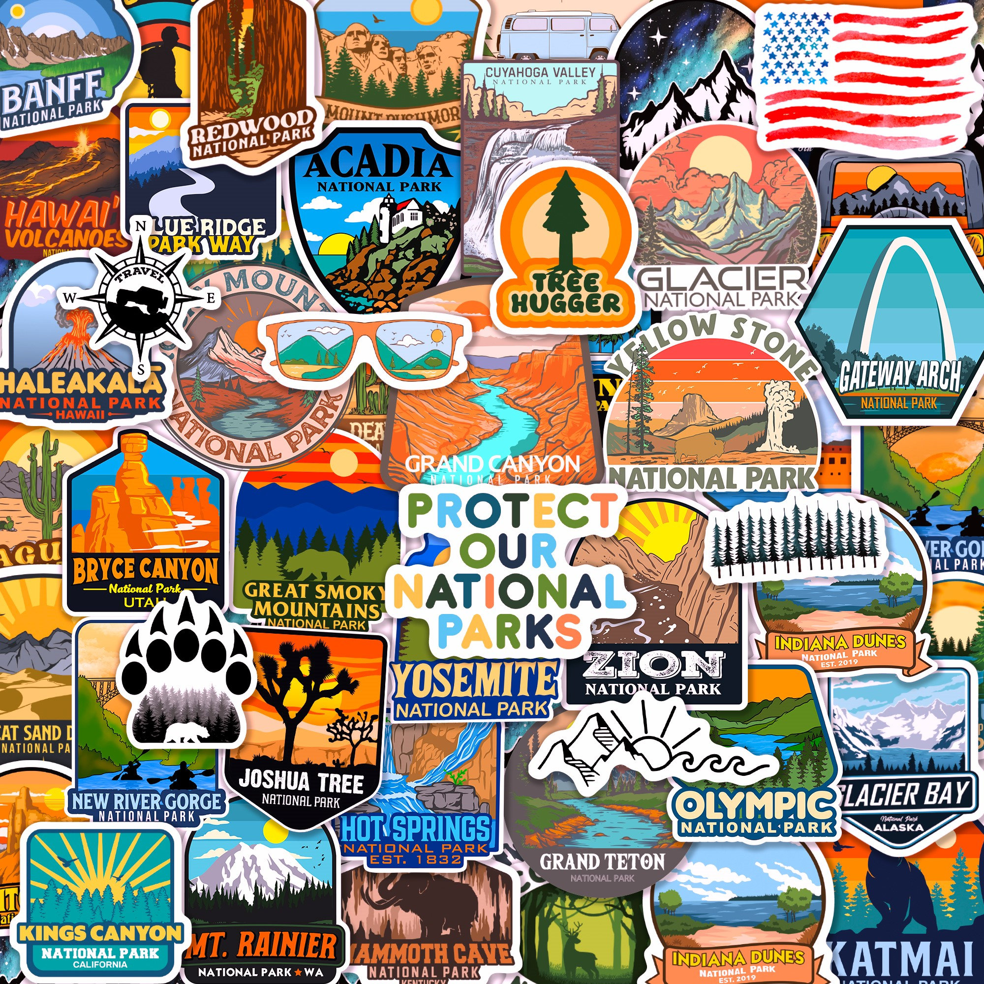 150 Pcs National Parks Stickers Pack for Water Bottles, Hiking Outdoor ...