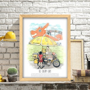 Singapore Ice-cream vendor with dragon theme playground art poster