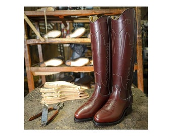 Handcrafted Men real POLO Leather Boots "TEXAN" | Premium quality | Handmade in ARGENTINA